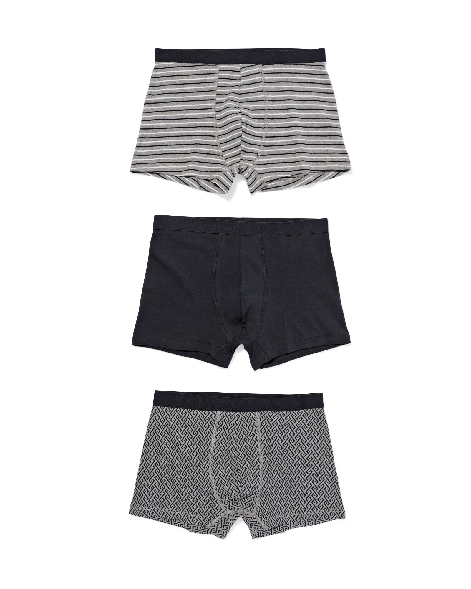 korte herenboxers - 3 stuks zwart zwart - 19190290BLACK - HEMA