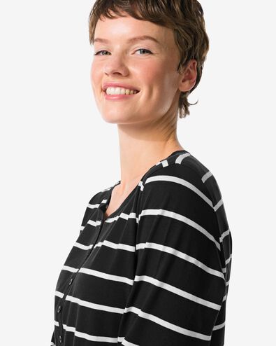 chemise de nuit femme rayures noir/blanc noir/blanc - 23407530BLACKWHITE - HEMA
