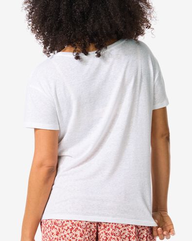 dames t-shirt Evie met linnen wit XL - 36257854 - HEMA