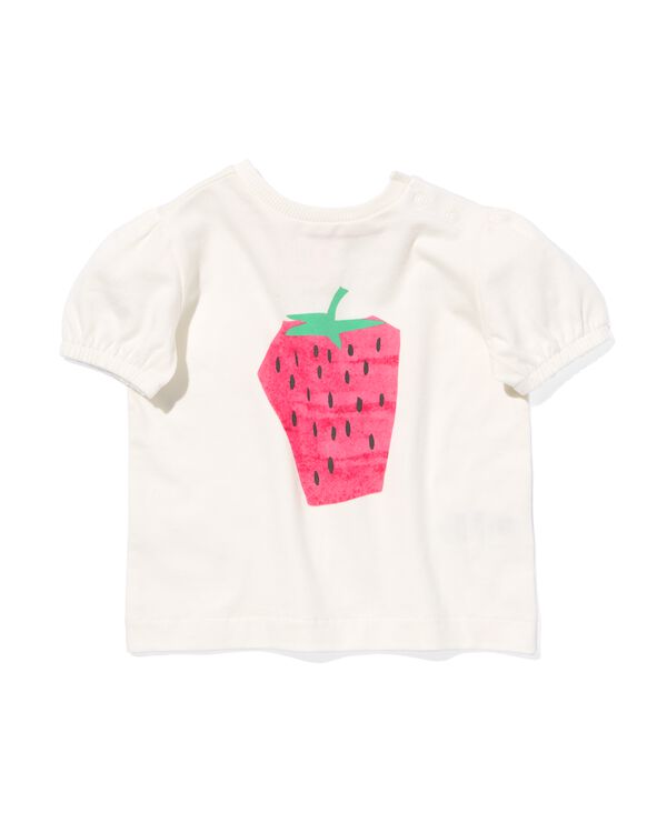 Baby-T-Shirt, Erdbeere eierschalenfarben eierschalenfarben - 33044150OFFWHITE - HEMA