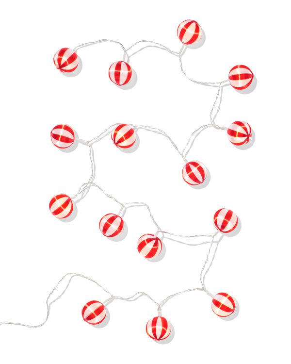 Lichterkette, 1,8 m, mit 15 LED-L&auml;mpchen, Christbaumkugeln, f&uuml;r den Innenbereich - 25500148 - HEMA