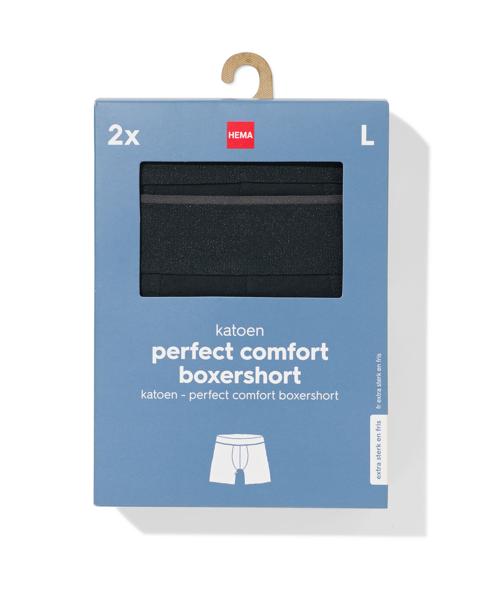 herenboxers perfect comfort - 2 stuks zwart zwart - 19190370BLACK - HEMA