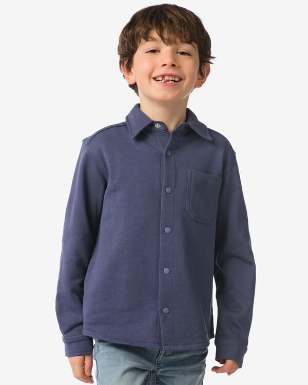kinderoverhemd sweatstof regular fit blauw blauw - 30712038BLUE - HEMA