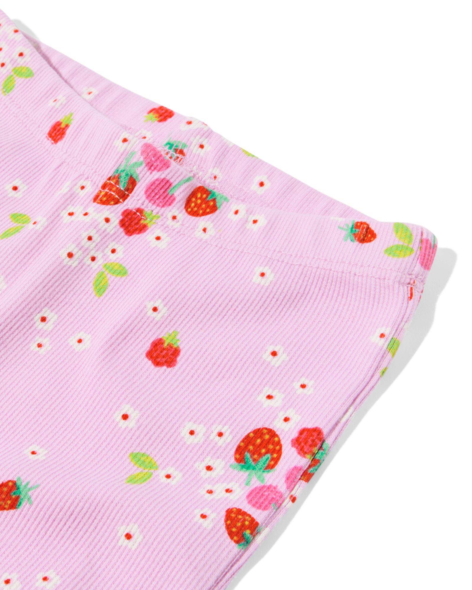 babylegging flared fit rib bloemen paars paars - 33073270PURPLE - HEMA