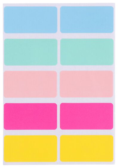 120er-Pack Etiketten, 3.8 x 1.9 cm, Pastellfarben - 14160032 - HEMA