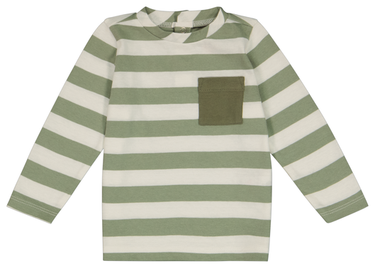baby t-shirt met strepen groen - 1000028202 - HEMA