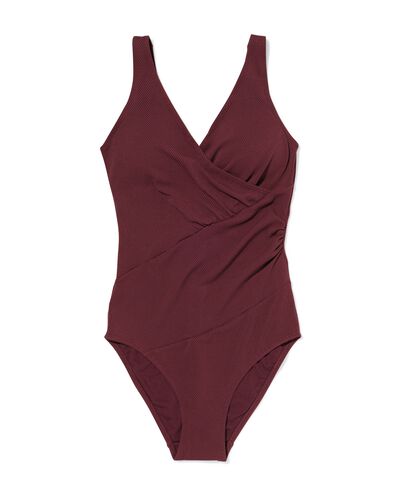 damesbadpak medium support donkerrood - 22351680DARKRED - HEMA