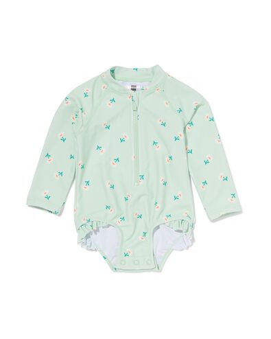 maillot de bain bébé fleurs vert clair 74/80 - 33279967 - HEMA