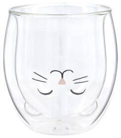 doppelwandiges Glas, 200 ml, Katze - 61150077 - HEMA