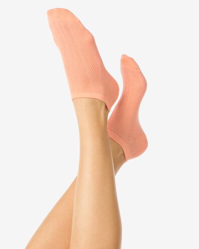 socquettes structure femme orange clair - 4280545LIGHTORANGE - HEMA