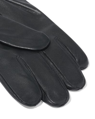 herenhandschoenen leer zwart zwart - 16500075BLACK - HEMA