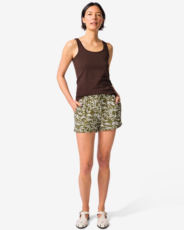 Damen-Shorts Fay, entspannte Passform, Bl&auml;tter gr&uuml;n gr&uuml;n - 36304280GREEN - HEMA