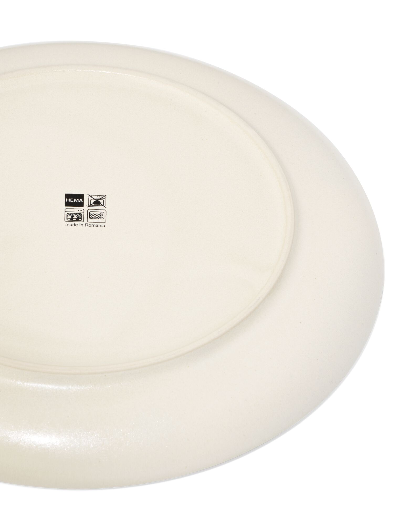 assiette &agrave; d&icirc;ner &Oslash;26cm PUUR gla&ccedil;ure r&eacute;active blanc cass&eacute;  - 9650130 - HEMA