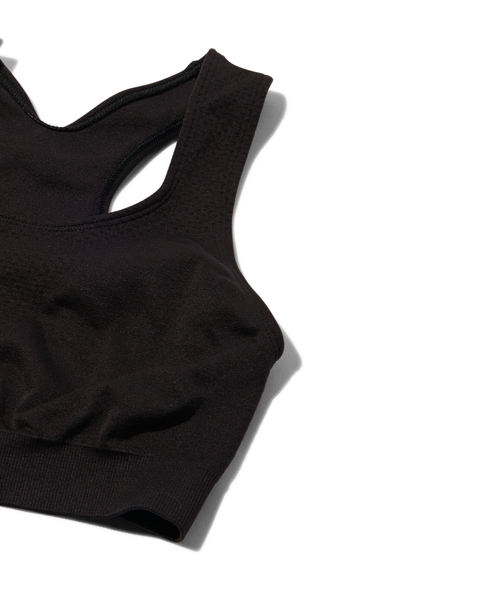 naadloze sporttop medium support zwart - 1000030850 - HEMA