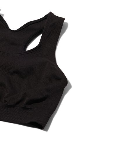 naadloze sporttop medium support zwart - 1000030850 - HEMA