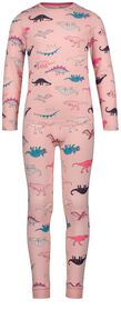Kinder-Pyjama, Dinosaurier, mit Puppennachthemd hellrosa hellrosa - 1000028382 - HEMA