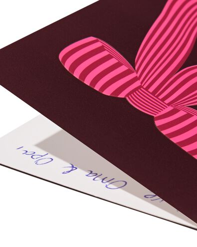 cartes de No&euml;l 11x8cm avec noeud - 5 pi&egrave;ces - 25300154 - HEMA