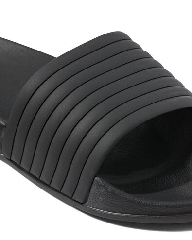 dames badslippers met ribbelband zwart zwart - 1000031140 - HEMA