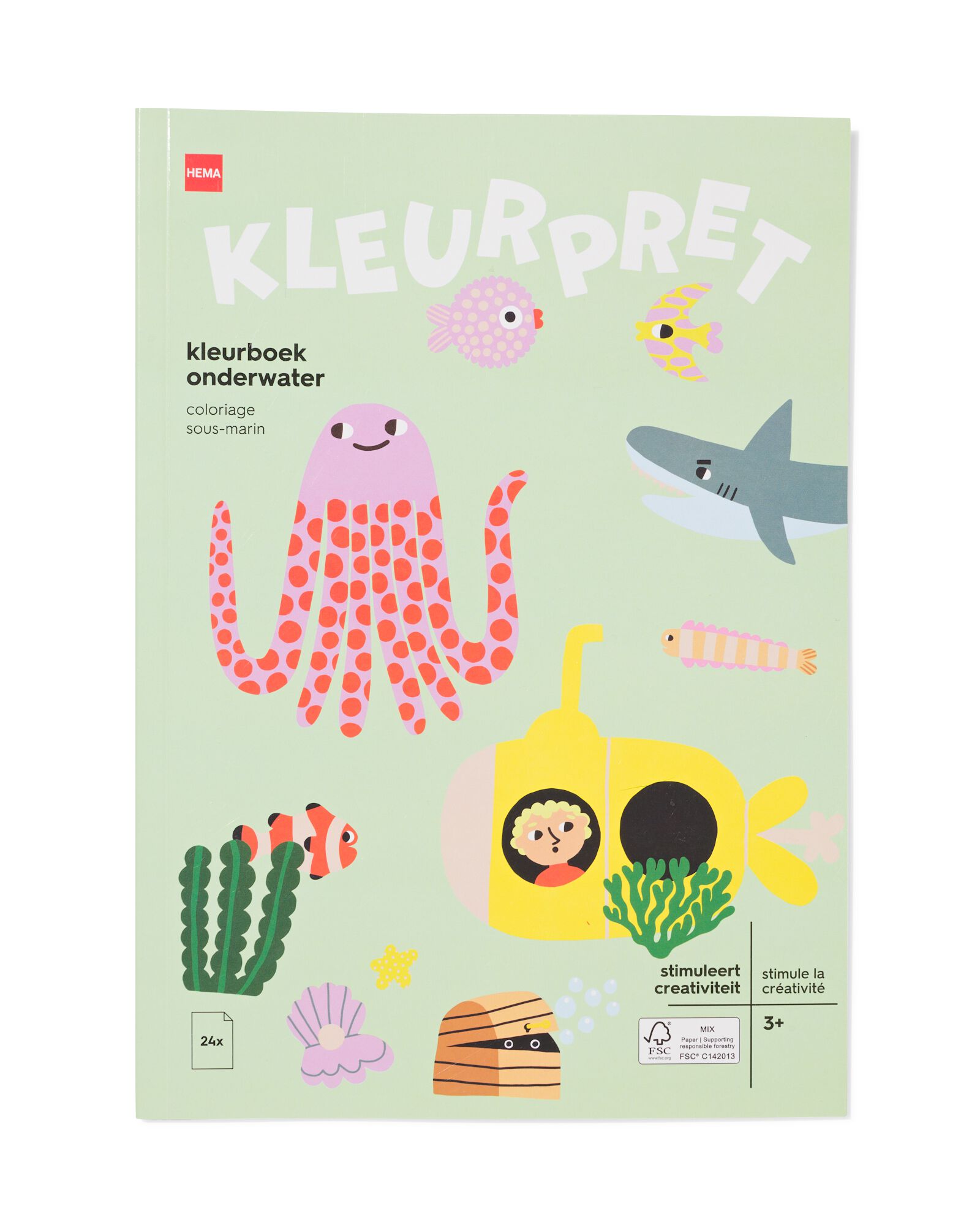 livre de coloriage A4 sous-marin - 15900463 - HEMA