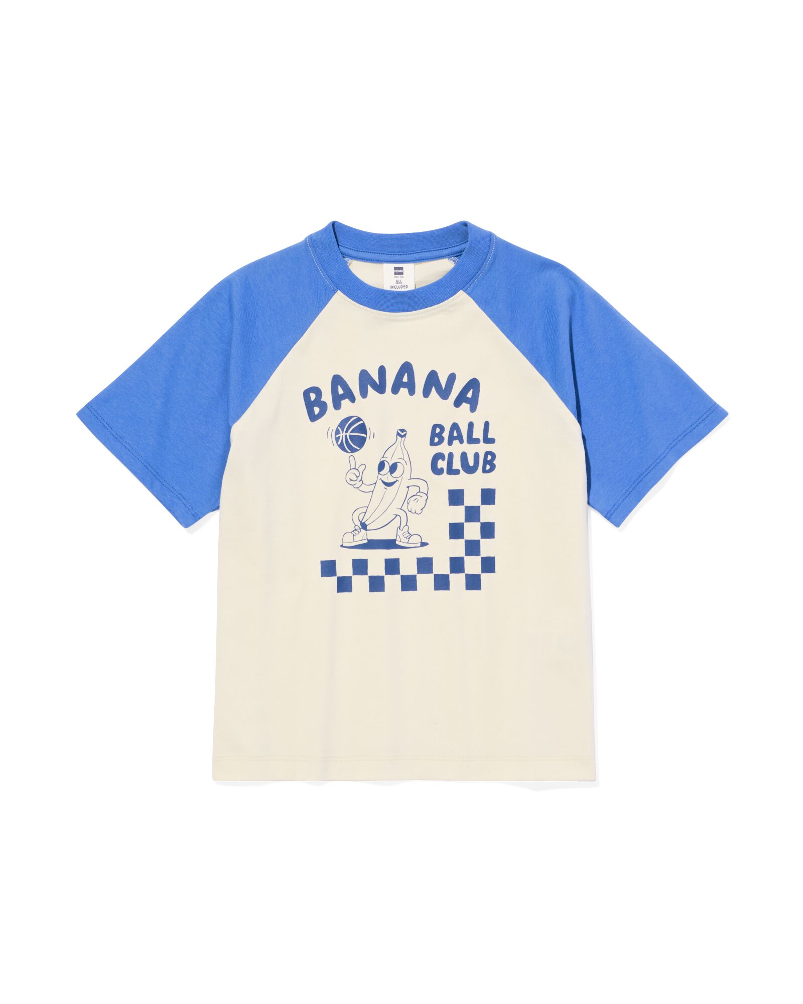 kinder T-shirt geblokt blauw - 30793003BLUE - HEMA