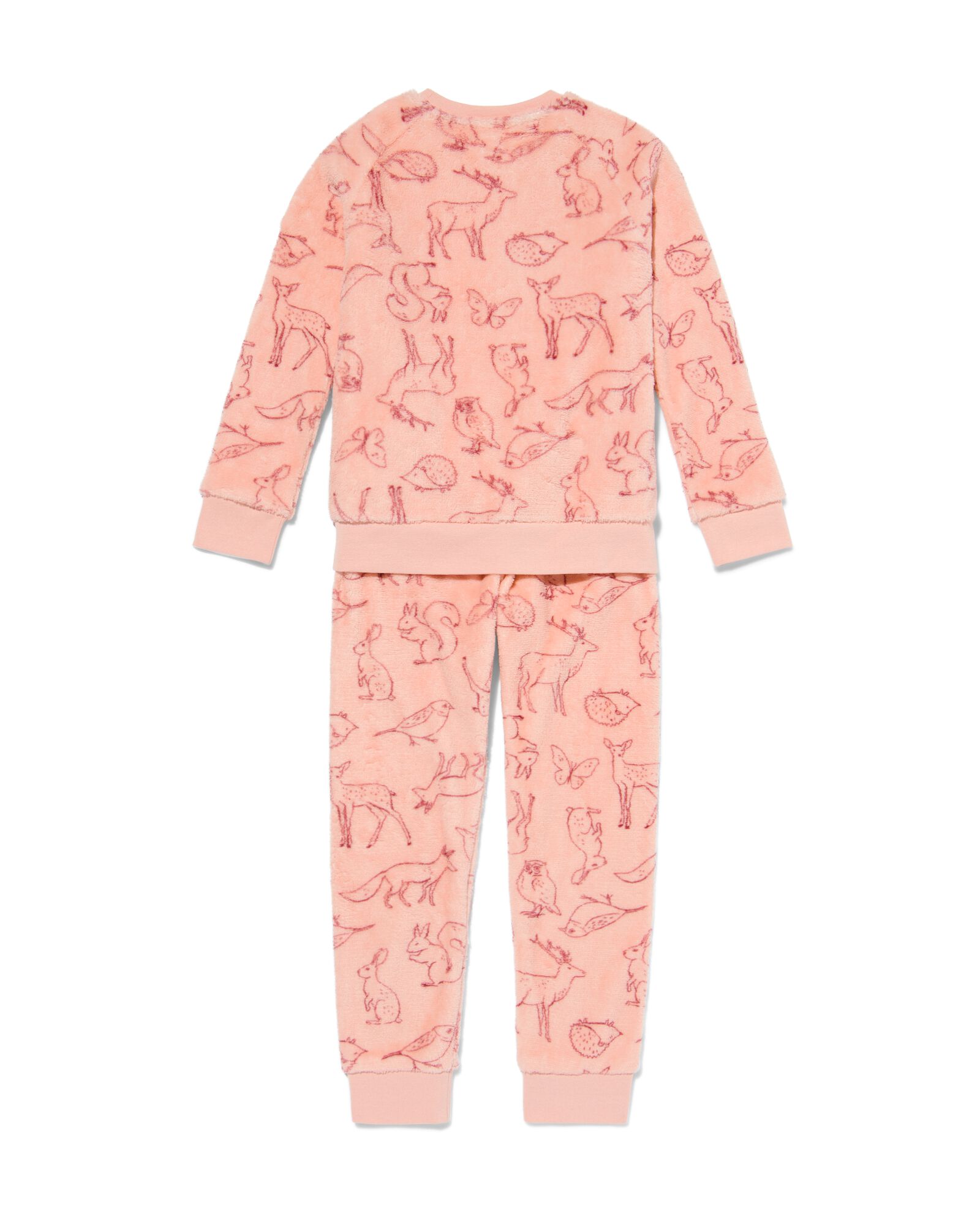 kinder pyjama fleece bos lichtroze lichtroze - 23070380LIGHTPINK - HEMA