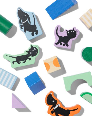 jeu de blocs en bois Takkie et Siepie 56 pi&egrave;ces - 15100627 - HEMA