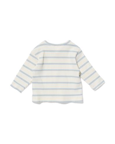 newborn T-shirt jersey strepen gebroken wit gebroken wit - 33453420OFFWHITE - HEMA