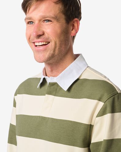 Herrenpullover Sammy aus Sweatstoff, gestreift mittelgr&uuml;n mittelgr&uuml;n - 2130420MIDGREEN - HEMA