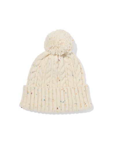 kinder beanie pompon cr&egrave;me beige beige - 16700295BEIGE - HEMA