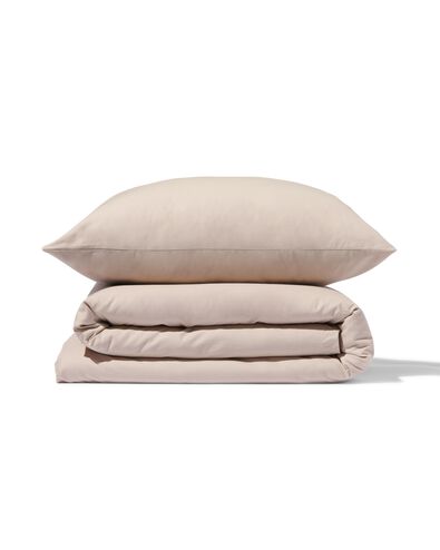 housse de couette 140x200/220cm coton doux taupe - 5790134 - HEMA
