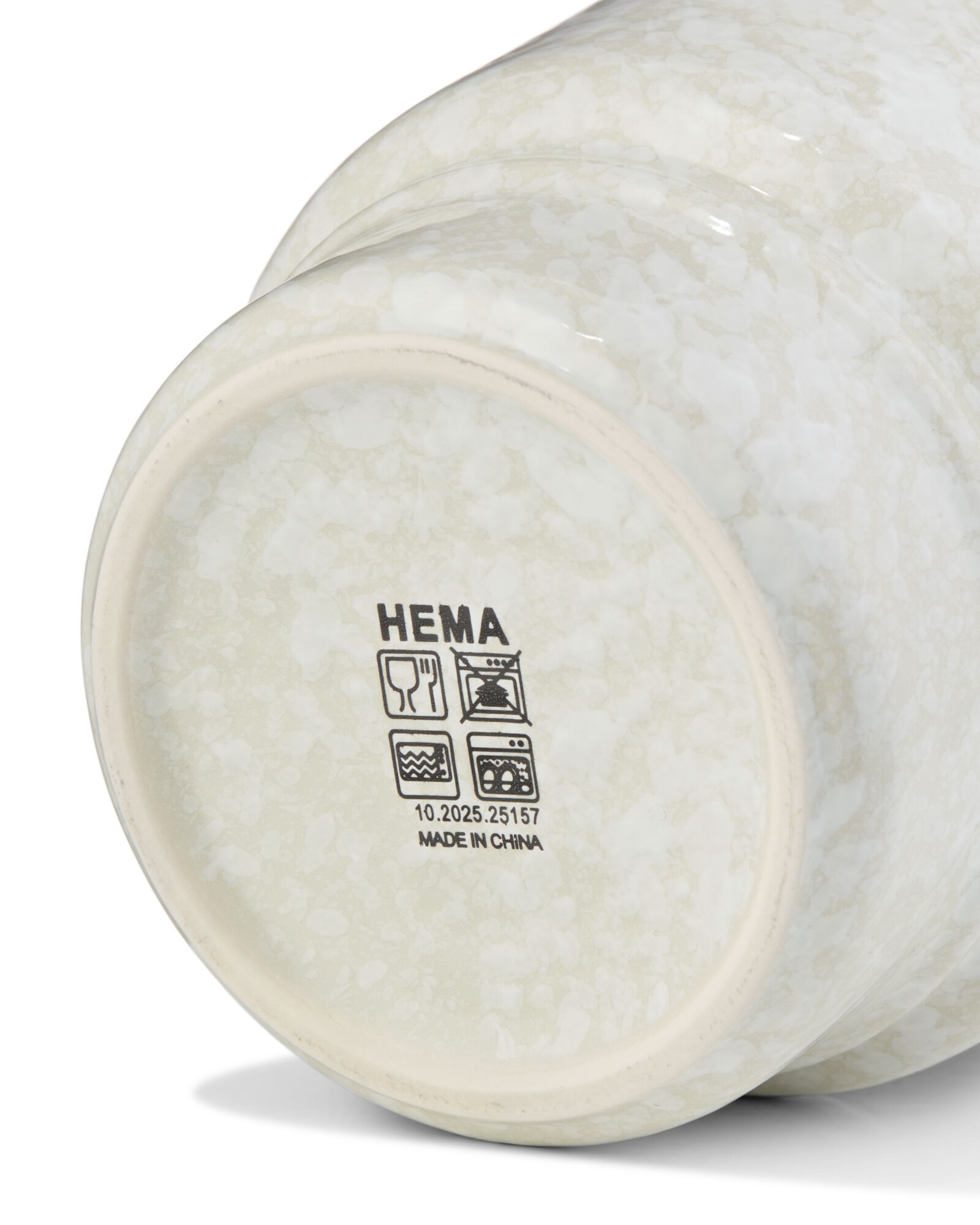 mug &agrave; cappuccino 350 ml fa&iuml;ence mouchet&eacute;e blanche - 80660357 - HEMA