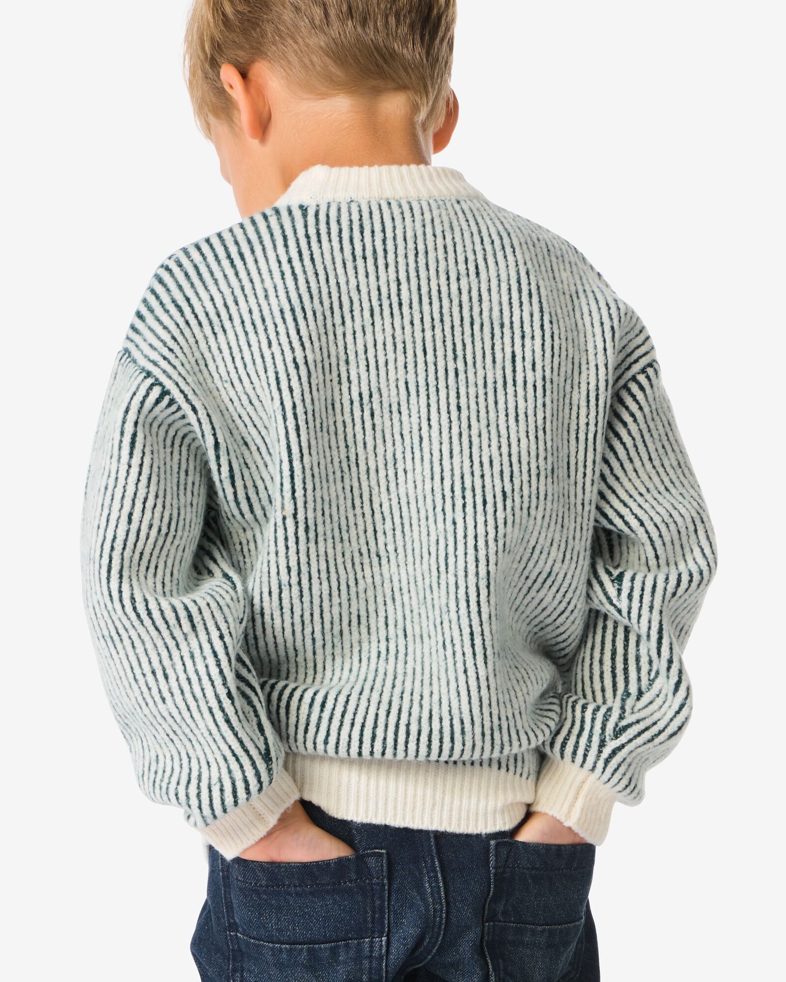 pull c&ocirc;tel&eacute; ray&eacute; enfant vert vert - 30702703GREEN - HEMA