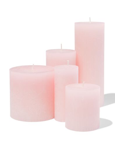 bougies rustiques rose p&acirc;le 7 x 19 - 13504109 - HEMA