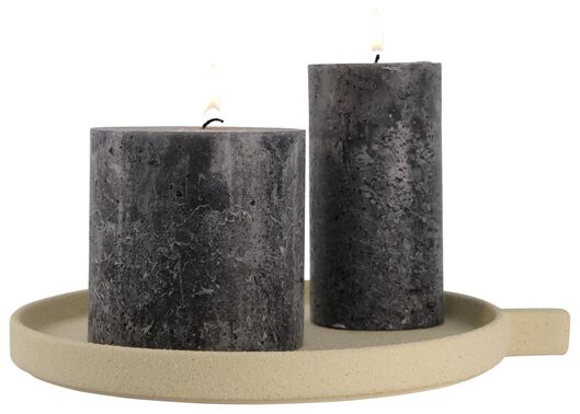 Kerzenuntersetzer, Ø 23 cm, Keramik, Struktur - 13312241 - HEMA