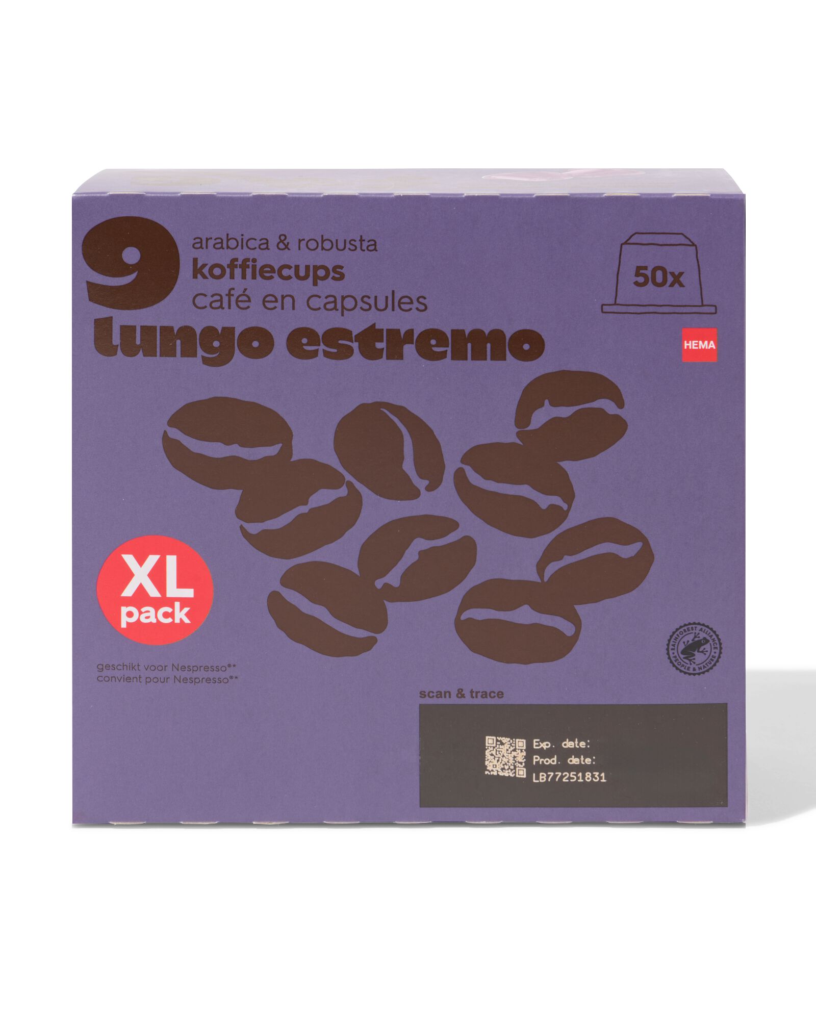 koffiecups lungo estremo - 50 stuks - 17180028 - HEMA