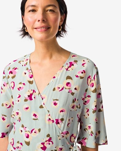 damesjurk Delilah A-lijn bloemen lichtgroen lichtgroen - 36202680LIGHTGREEN - HEMA