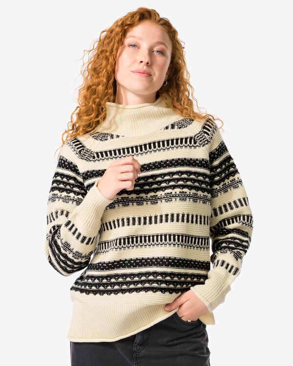 pull femme Zelda  noir/blanc noir/blanc - 36204550BLACKWHITE - HEMA