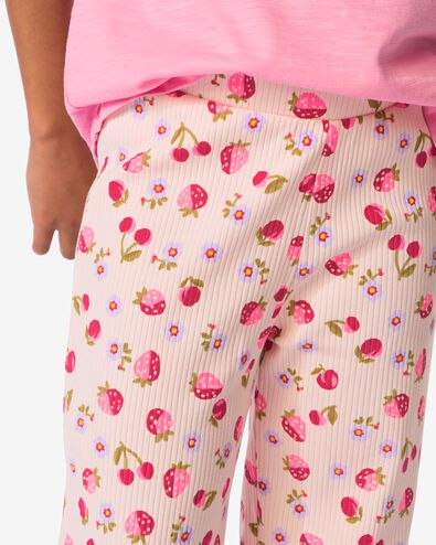 Kinderleggings, Bootcut, gerippt, Erdbeeren rosa rosa - 30842119PINK - HEMA