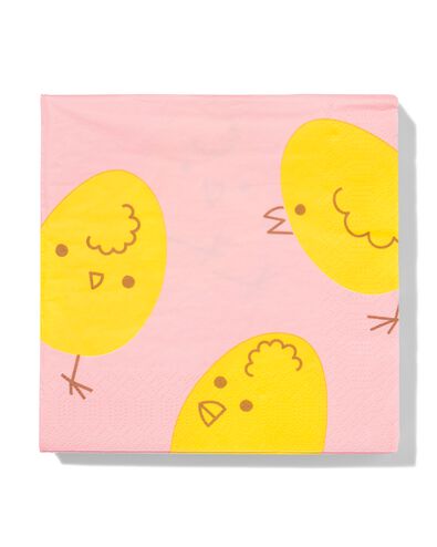 serviettes 33 x 33&thinsp;cm papier poussins - lot de 20 - 25800049 - HEMA