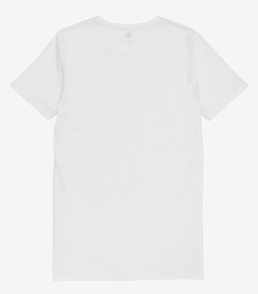 Herren-T-Shirt, Slim Fit, V-Ausschnitt , extralang weiß XXL - 34276867 - HEMA