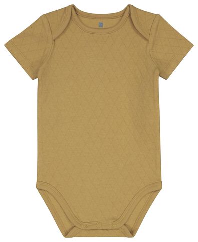 Baby-Body, Baumwolle, Struktur gelb - 1000022936 - HEMA
