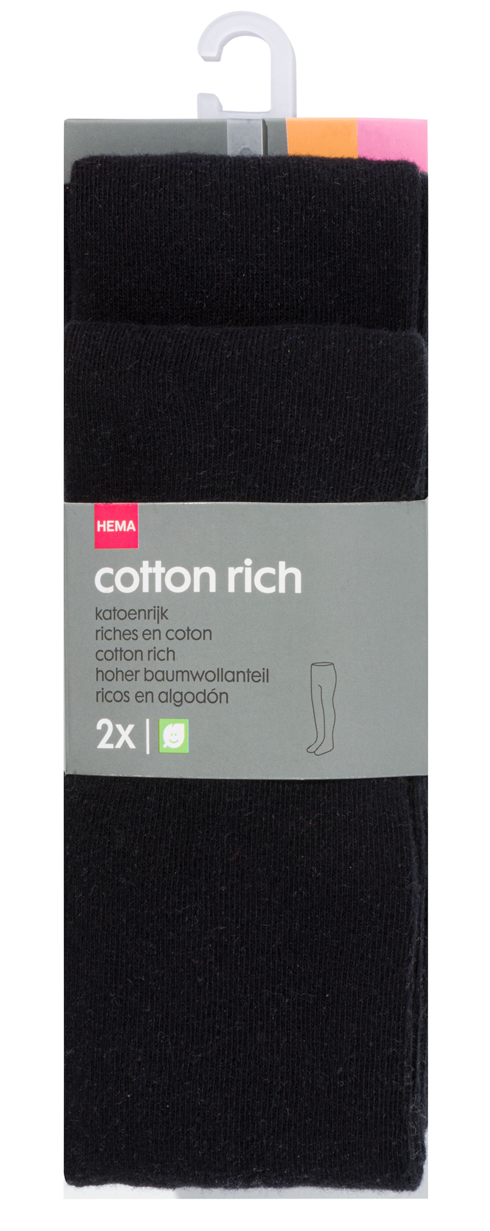 Kinder-Strumpfhosen mit Baumwolle, 2 Paar schwarz schwarz - 1000028428 - HEMA