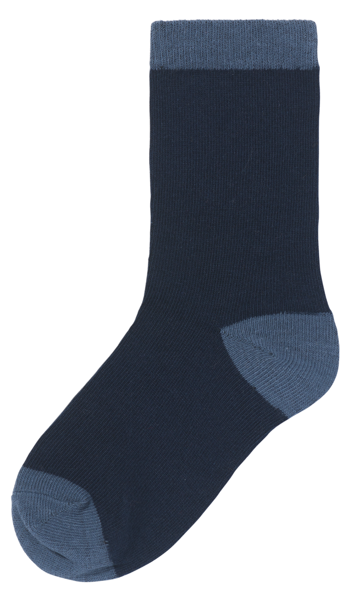 5 paires de chaussettes enfant avec coton bleu bleu - 1000028425 - HEMA
