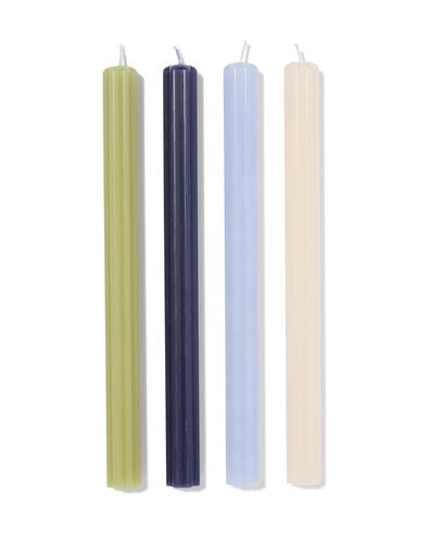 bougies longues ⌀2,2x25cm forme de fleur bleu-vert - 4 pi&egrave;ces - 13506157 - HEMA