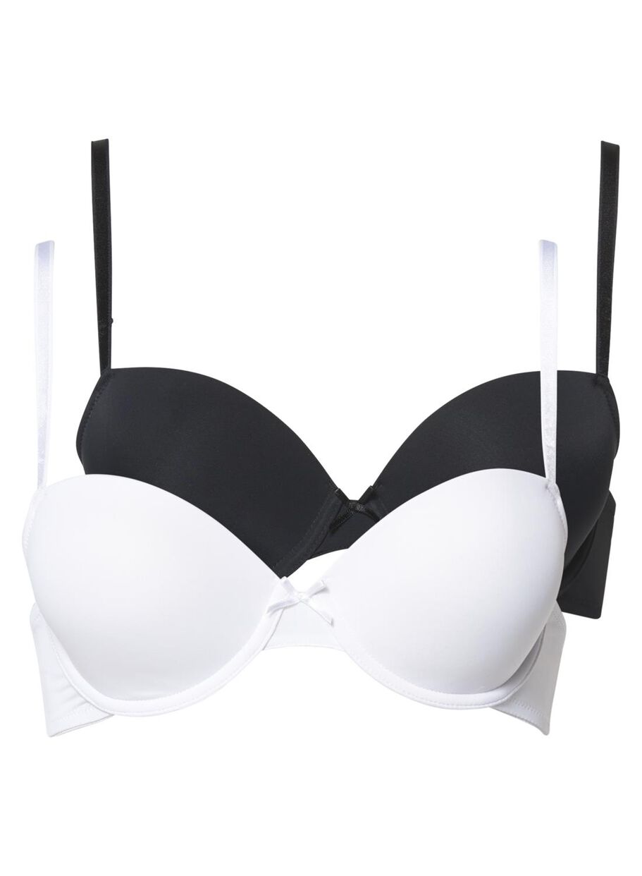 Doppel D Bhs Dessous & Mehr Für Große Größen 2er-Pack gepolsterte BHs, Körbchengröße A – D, recycelt schwarz - HEMA