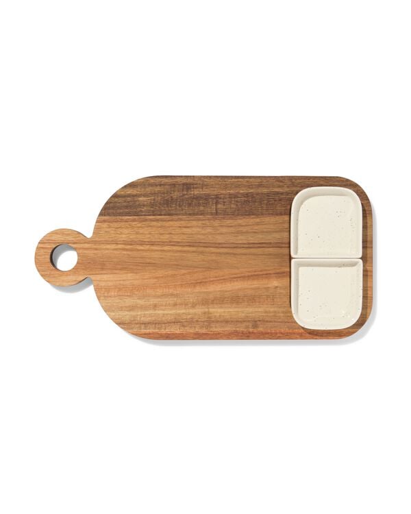 planche ap&eacute;ritif 35x17,5x3,5cm bois avec bols - 41822209 - HEMA