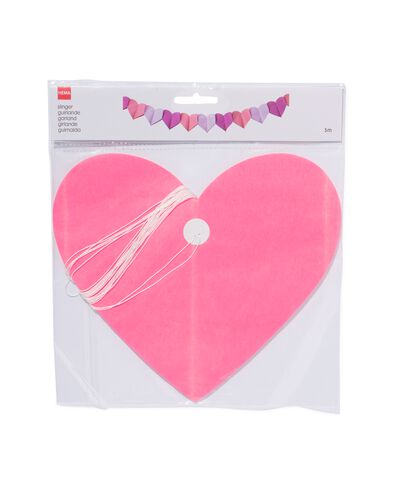 guirlande papier coeurs 5m - 14280228 - HEMA