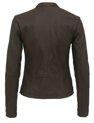 Damen-Lederjacke graugr&uuml;n - 1000010545 - HEMA