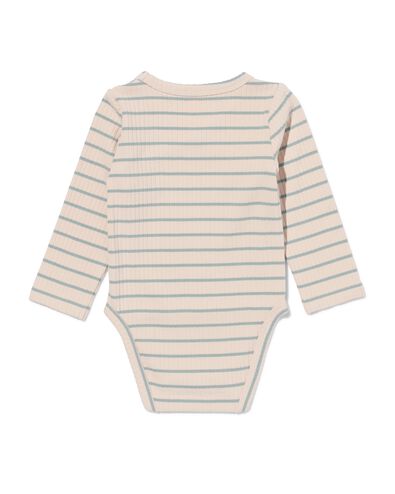 body &eacute;volutif pour nouveau-n&eacute; en bambou c&ocirc;tel&eacute; &agrave; rayures vert - 33413520GREEN - HEMA