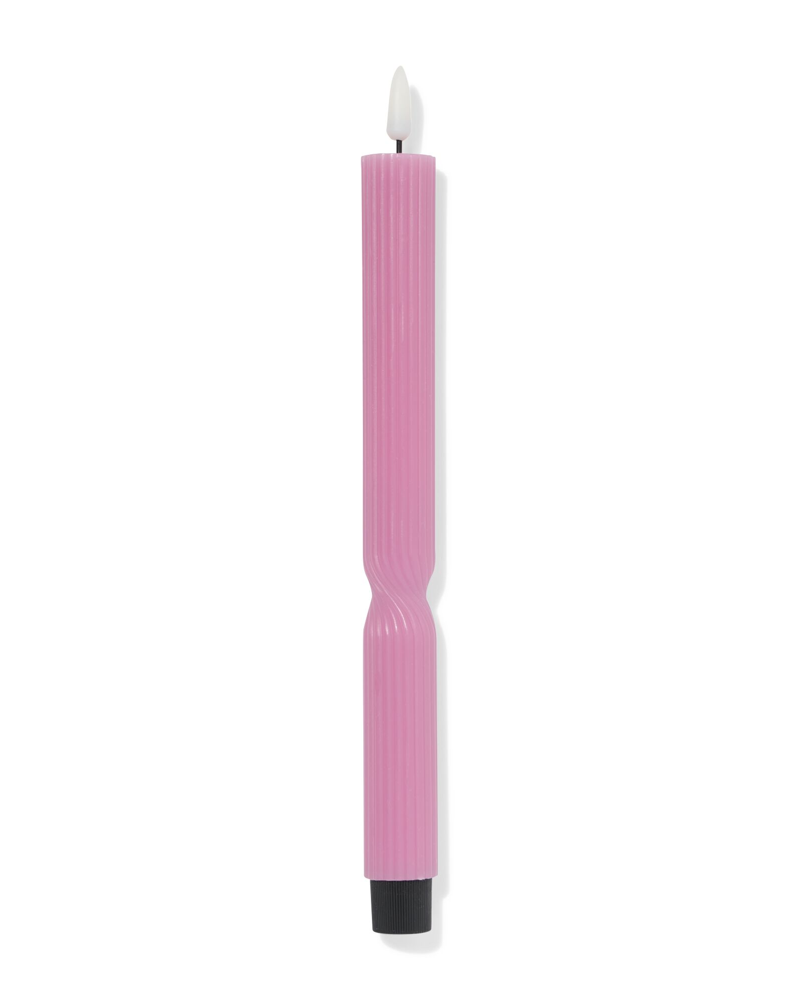 LED-Haushaltskerze, &Oslash; 2,3 &times; 29 cm, mit Rippenstruktur, Rosa - 13550121 - HEMA